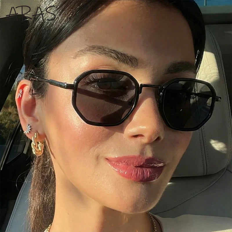 Small Frame Octagon Punk Sunglasses Women Luxury Brand Retro Geometric Metal Fashion Shades Vintage Sun Glasses Driving Eyewear