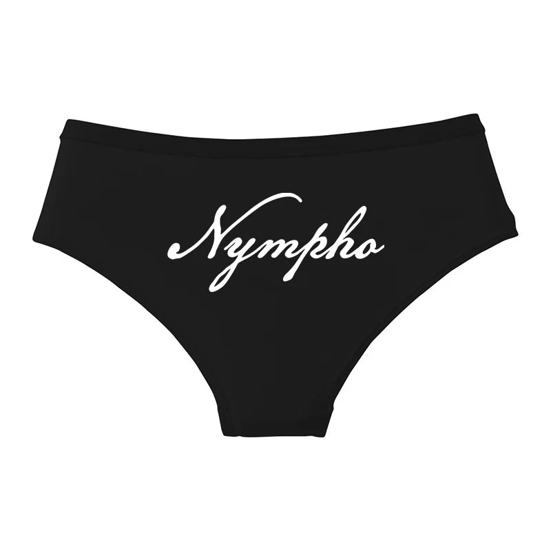 NYMPHO Gold Letter Print Underwear Cute Girl Briefs Female Soft Cotton Panties Sexy Lingeries For Women Ladies Underpants