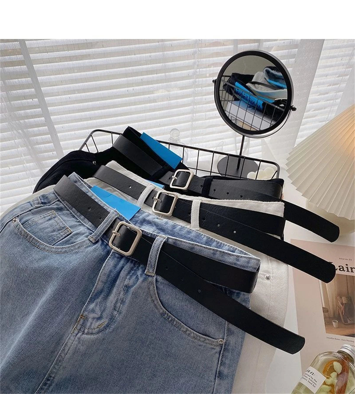 High Waist Wide Leg Short Jeans Women's Summer Loose Pocket Korean Style A-Line Casual Hot Pants Blue Denim Shorts Streetwear