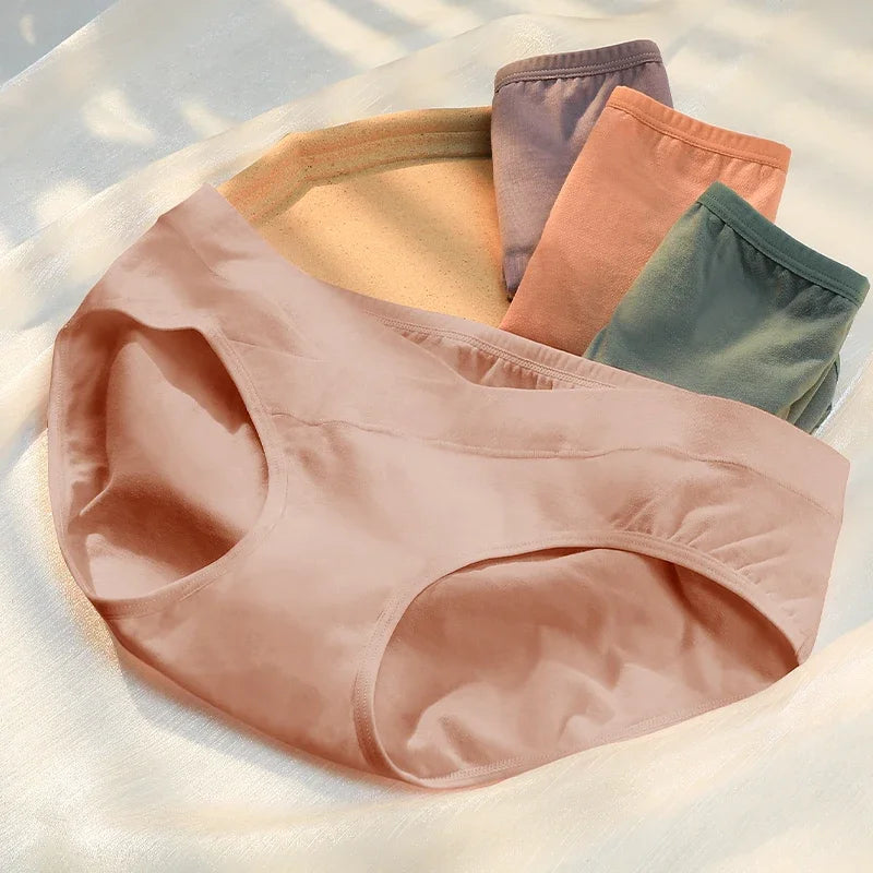 Women's antibacterial underwear, girl's pure cotton triangle pants, mid-rim seamless bottom pants, breathable