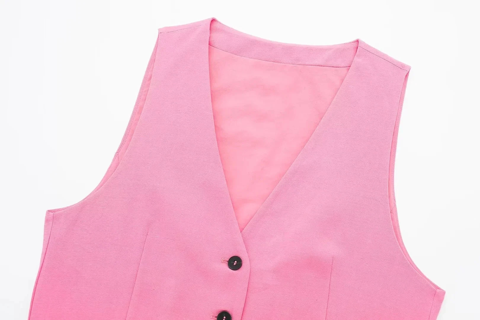 HH Women 2 Piece Vest Shorts Set V Neck Button Waistcoat High Waist Pleated Shorts Office Lady Casual Business Solid Suit