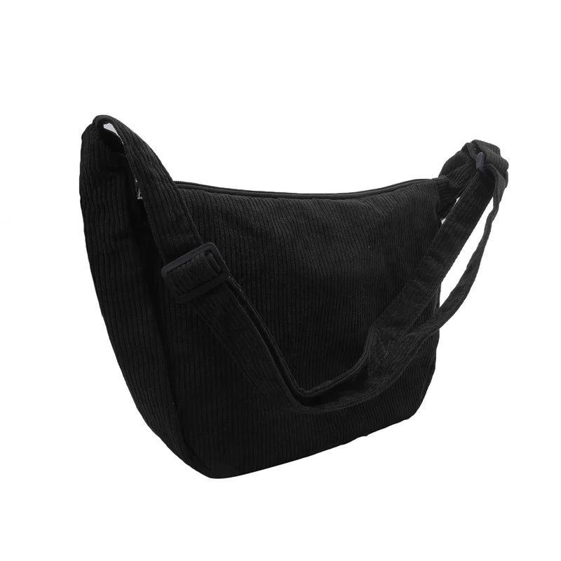 Corduroy Lazy Wind Everything Japanese Literary Single Shoulder Crossbody Student Casual Korean Female Simple Dumpling Bag