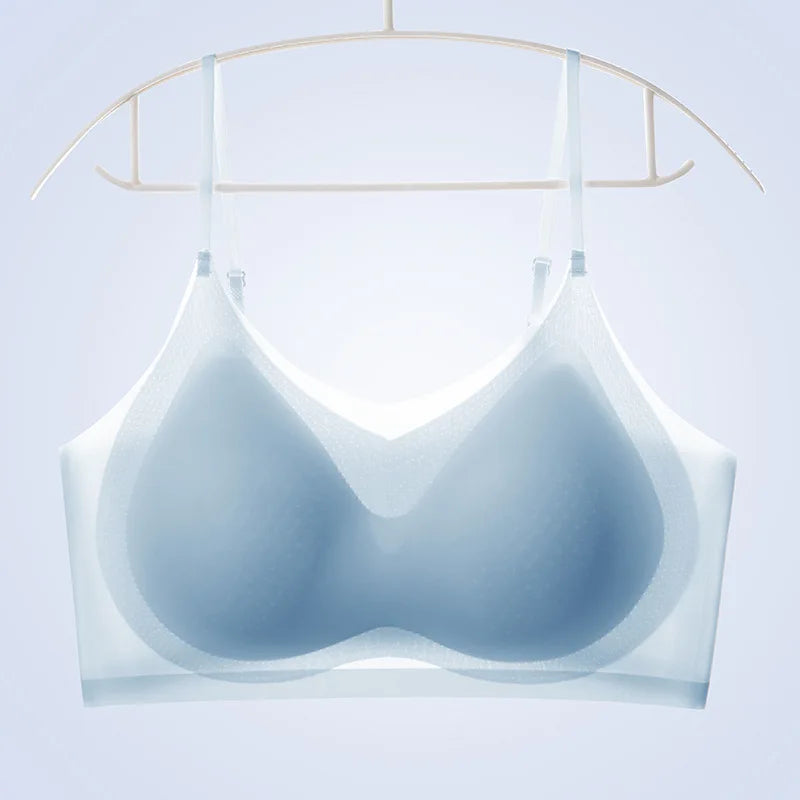 Summer Seamless Ultra-Thin Ice Silk Bra Women Sexy Push Up Bra Intimates Wireless Bralette Underwear Air Cooling Brassiere