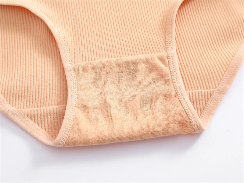 3Pcs Plus Size Cotton Underwear Sexy Striped Mid Waist Panties Breathable Stretch Belt Briefs Female Comfort Lingerie Shorts New