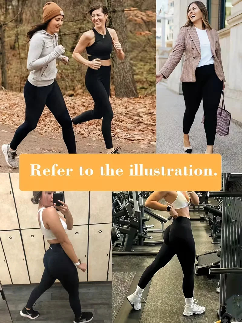 Womens High Waisted Yoga Pants Booty Lifting Tummy Control Workout Leggings Opaque Black Ideal Bottoms For Gym Running Jeans New