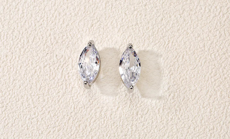 ZAKOL Marquise Cubic Zircon Stud Earring for Women Girls Ladies Fashion Silver Gold Color Daily Ear Accessories