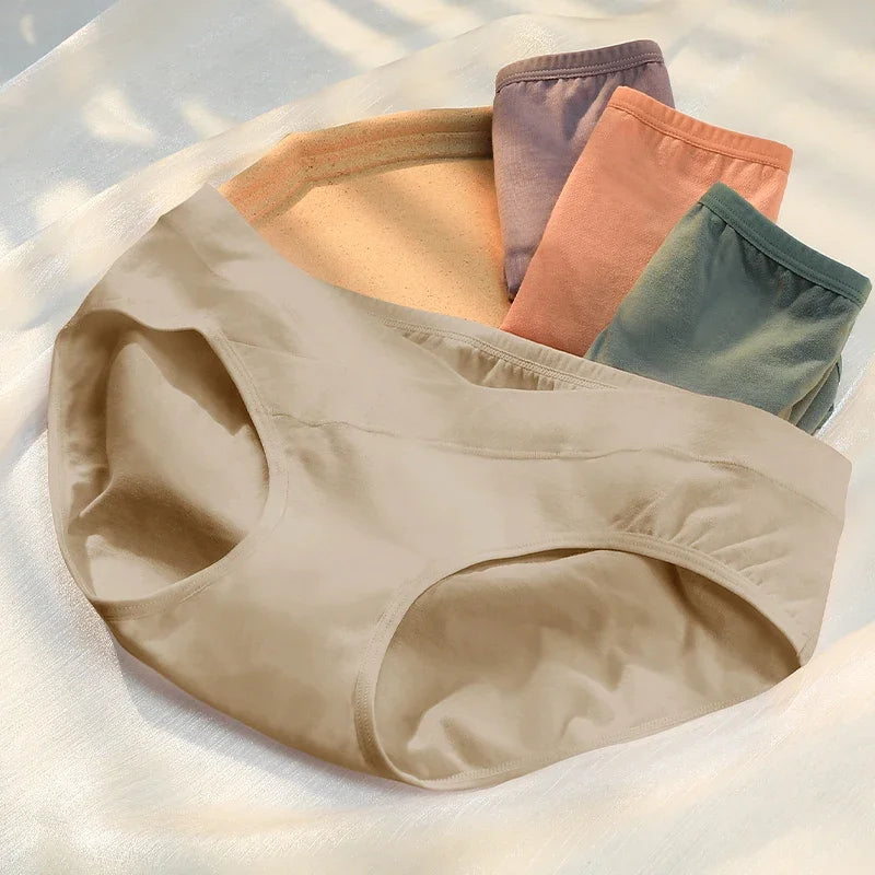 Women's antibacterial underwear, girl's pure cotton triangle pants, mid-rim seamless bottom pants, breathable