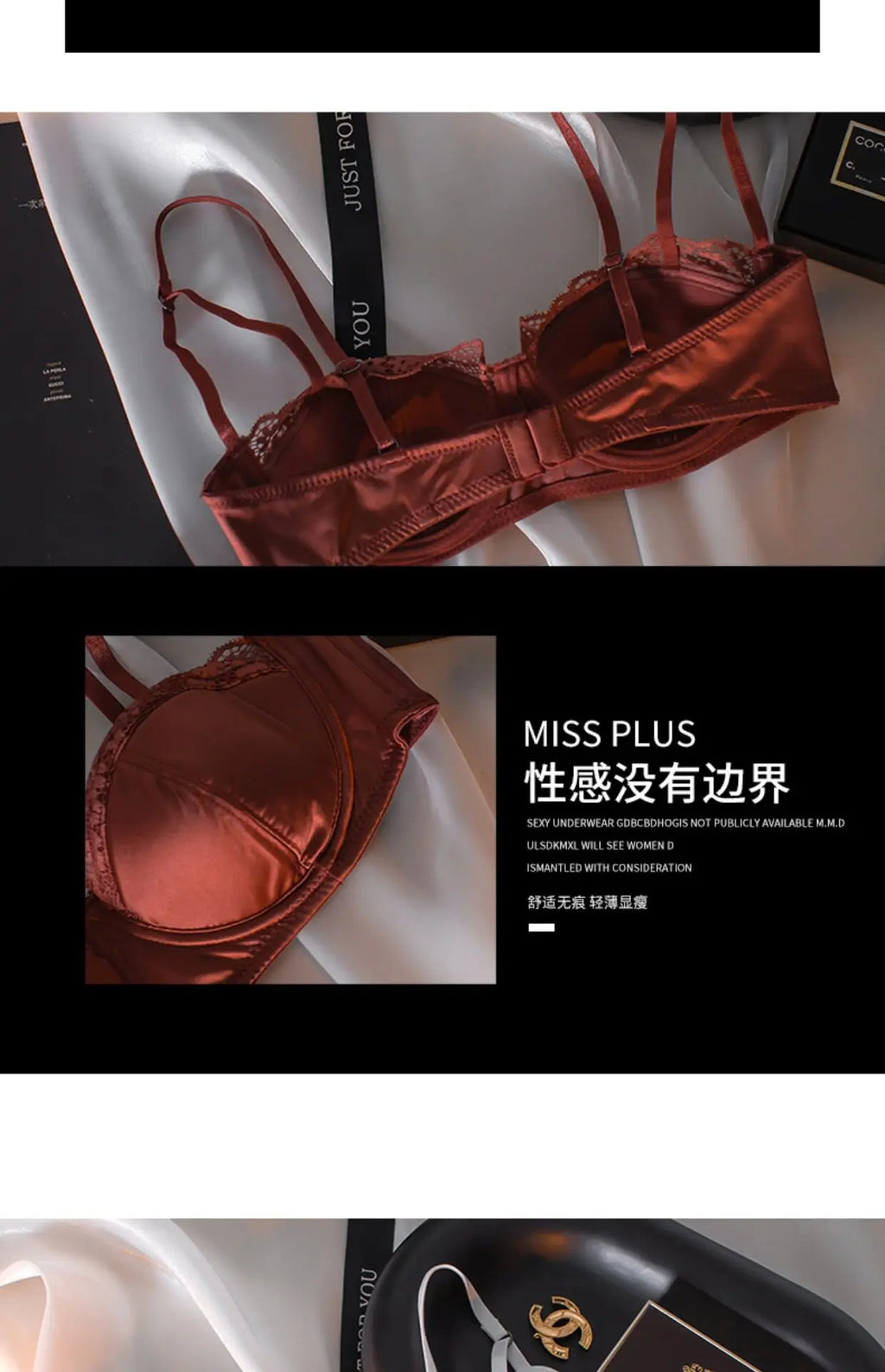 Sexy French Half Cup Invisible Bra Set Soft Underwire Minimizer Push Up Lingerie Set S-XL Comfort Breathable Anti Sag Stylish