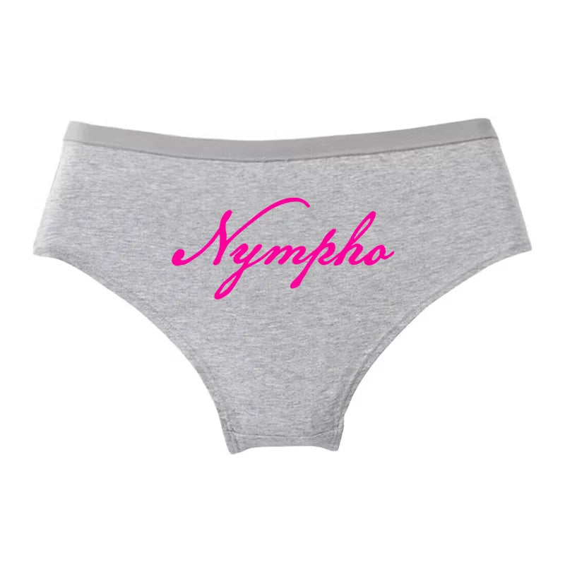 NYMPHO Gold Letter Print Underwear Cute Girl Briefs Female Soft Cotton Panties Sexy Lingeries For Women Ladies Underpants
