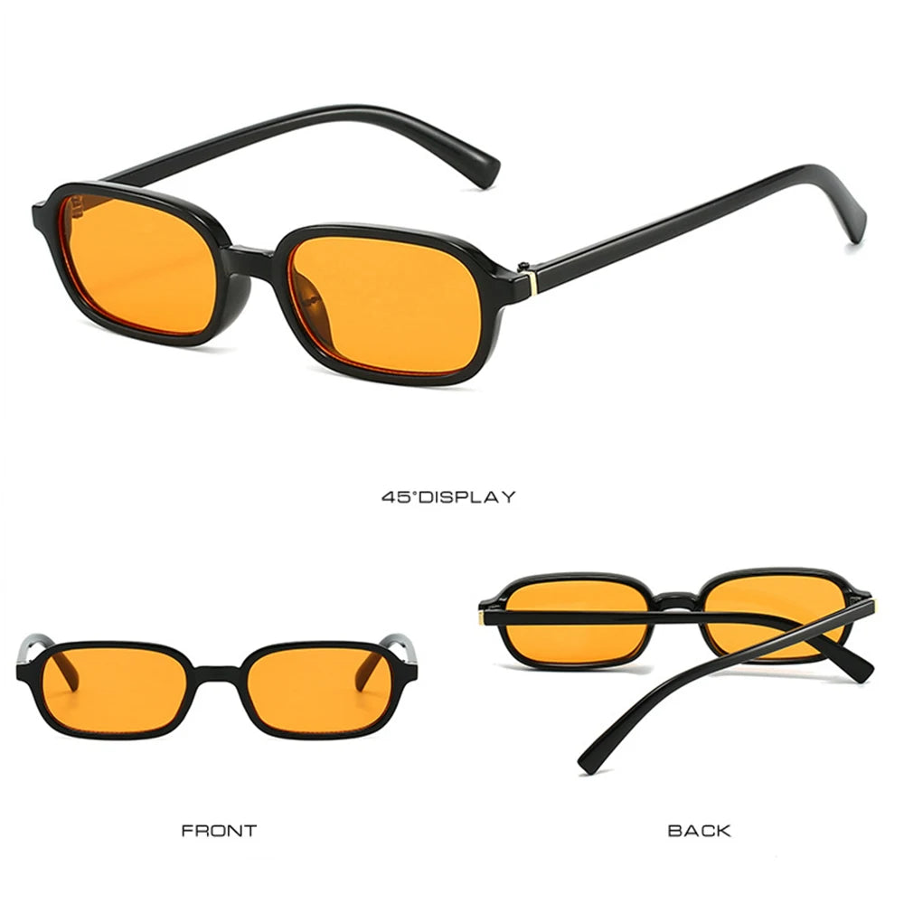 KLASSNUM Vintage Sunglasses Men Women 2026 Trendy Eyewear Rectangle Sun Glasses Anti UV400 Shades Eyepiece Small Square Glasses