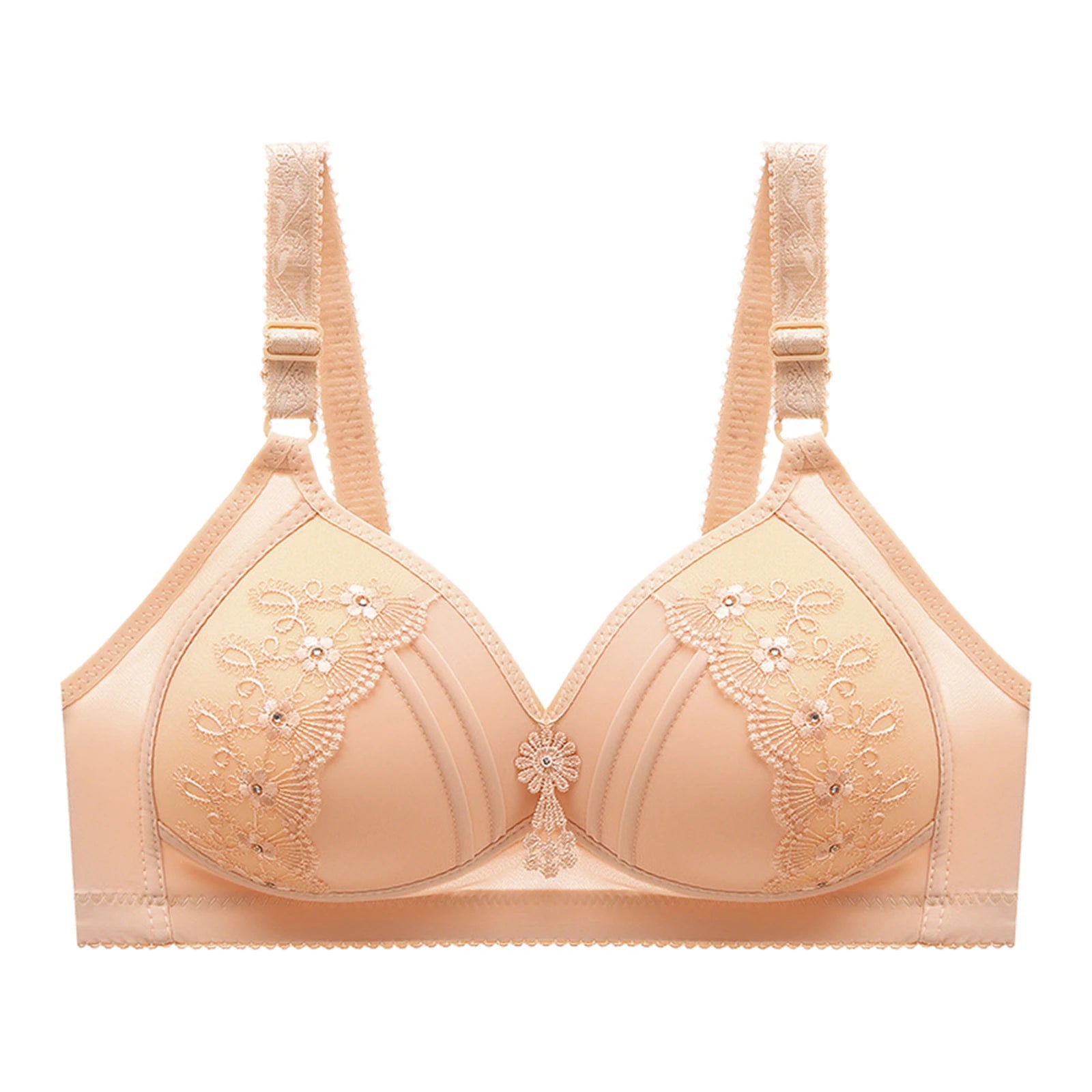 Women Bralette No Underwire Adjustable Shoulder Strap Breathable Push Up Middle-aged Ladies Wireless Bra Female Soft Underwere
