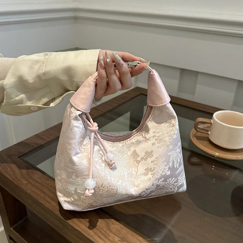 New Chinese Style Fine Embroidery Ladies Handbags Summer Fashion Shoulder Bag Crossbody Daily Party Tote Handbag For Women