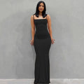 Y2K summer casual style Japanese and Korean casual women's suspender style collarless dress dress