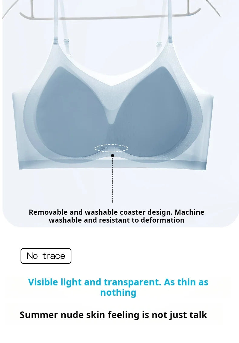 Summer Seamless Ultra-Thin Ice Silk Bra Women Sexy Push Up Bra Intimates Wireless Bralette Underwear Air Cooling Brassiere