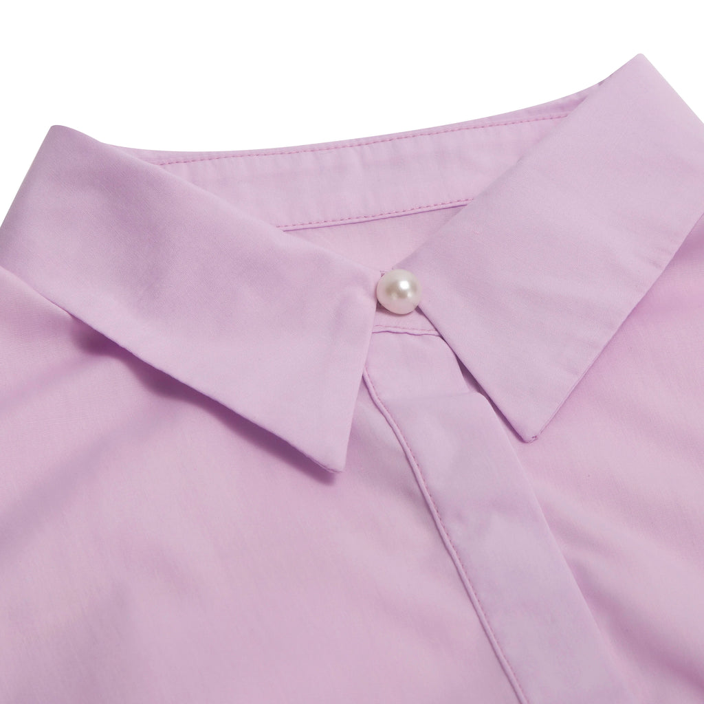 CHCH Women's Dress New Pink Collar Embroidered Casual Women's Wear Simple Business Party