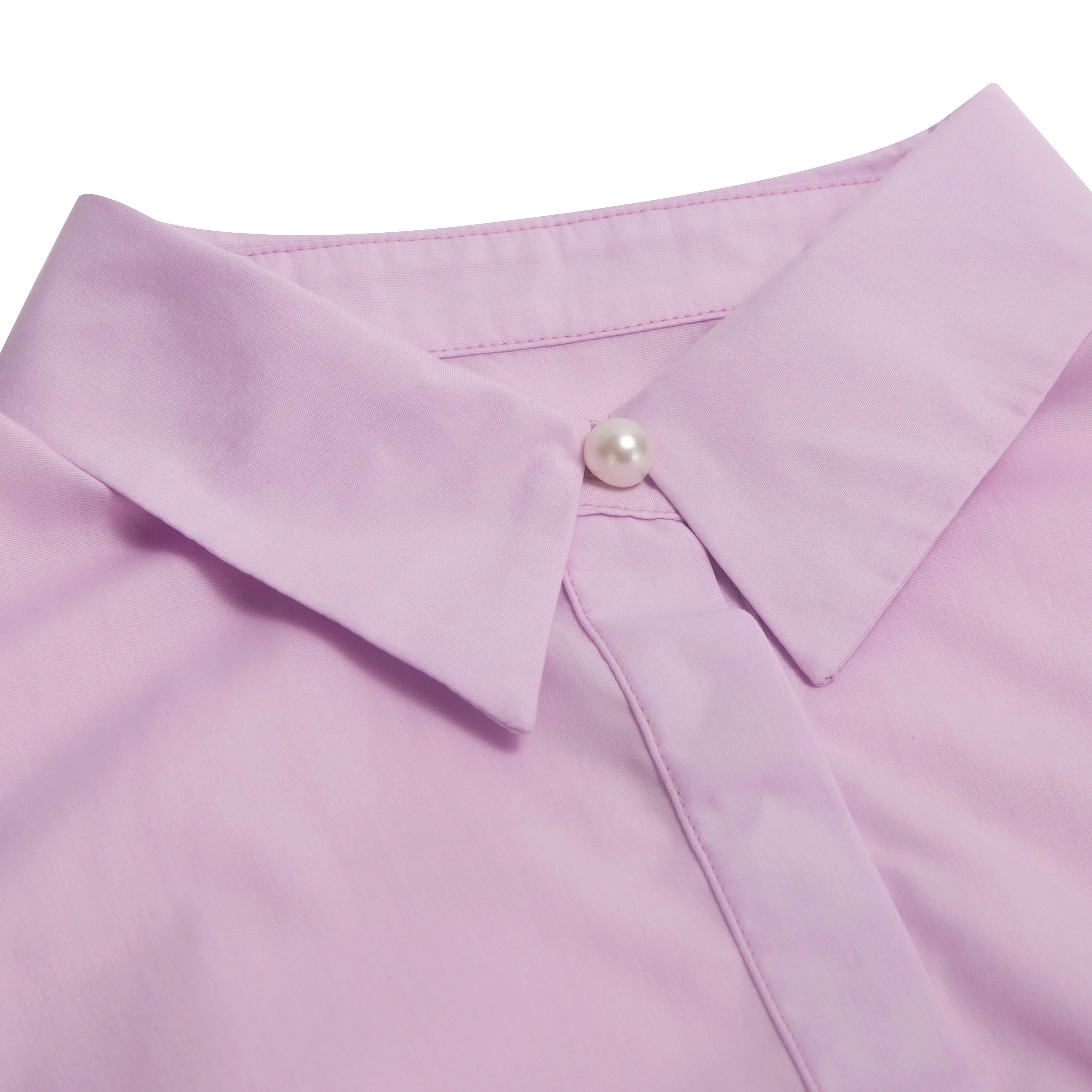 CHCH Women's Dress New Pink Collar Embroidered Casual Women's Wear Simple Business Party