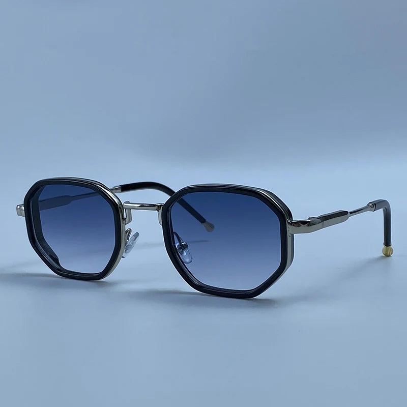 Small Frame Octagon Punk Sunglasses Women Luxury Brand Retro Geometric Metal Fashion Shades Vintage Sun Glasses Driving Eyewear