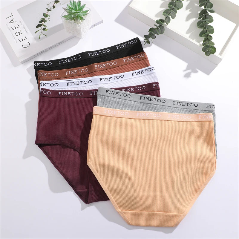 3Pcs Plus Size Cotton Underwear Sexy Striped Mid Waist Panties Breathable Stretch Belt Briefs Female Comfort Lingerie Shorts New