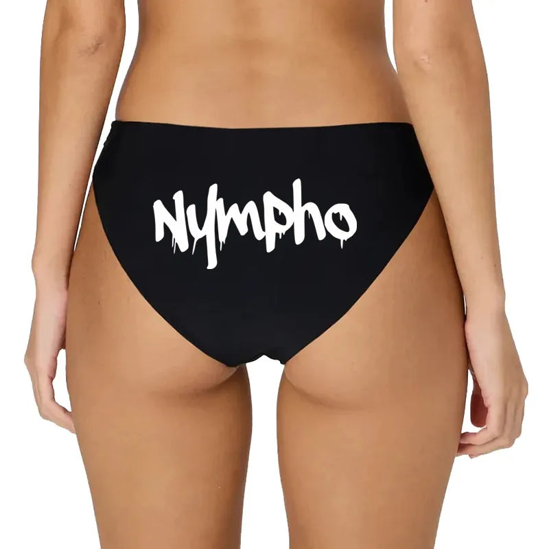 NYMPHO Gold Letter Print Underwear Cute Girl Briefs Female Soft Cotton Panties Sexy Lingeries For Women Ladies Underpants