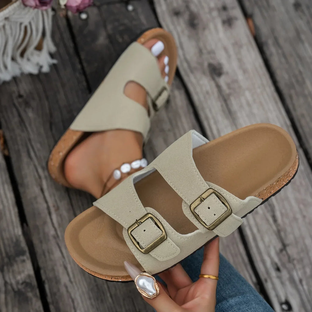 Women Slippers Platform Slides Women Summer  Slippers Classic Soft Sandals Support Adjustable Breathable Buckle Sandals