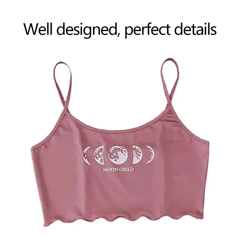 Women Pajamas Sleepwear Pajama Set Sports Camisole and Shorts Pink Black Moon and Planet Print Summer Comfortable Casual Suit
