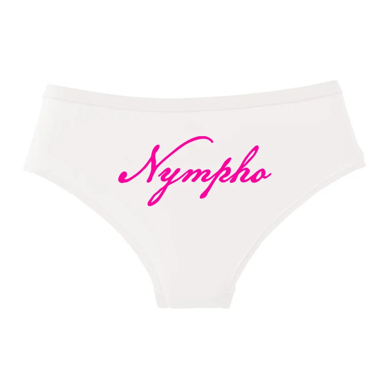NYMPHO Gold Letter Print Underwear Cute Girl Briefs Female Soft Cotton Panties Sexy Lingeries For Women Ladies Underpants