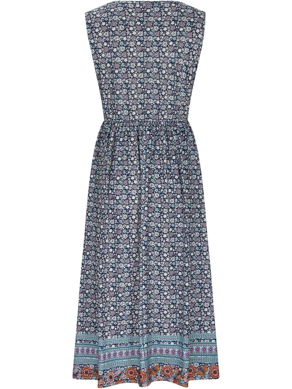 2025 summer new! Women's sleeveless Bohemian floral casual beach MIDI sundress with pockets flowing and loose
