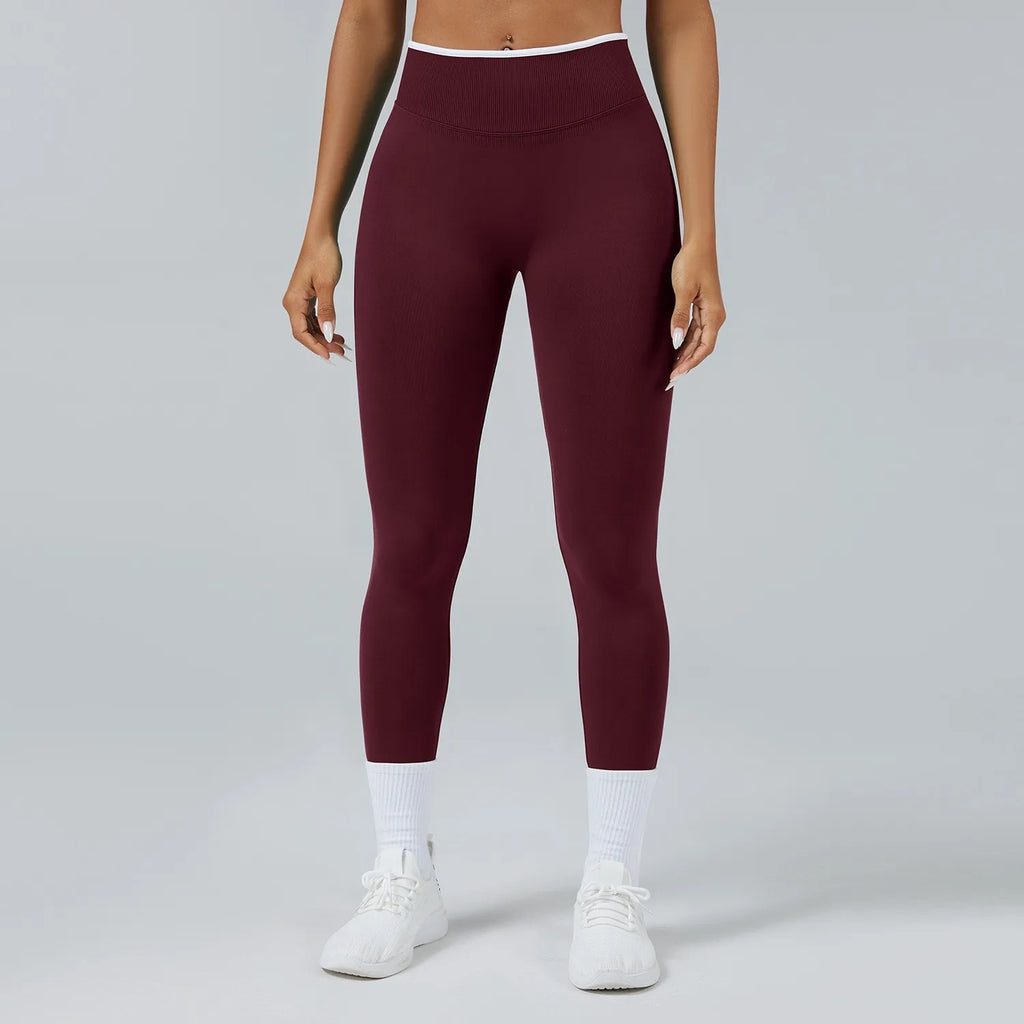 Women Elastic Waist Yoga Pants Seamless Push Up Leggings Sport Fitness Running Gym Quick Dry