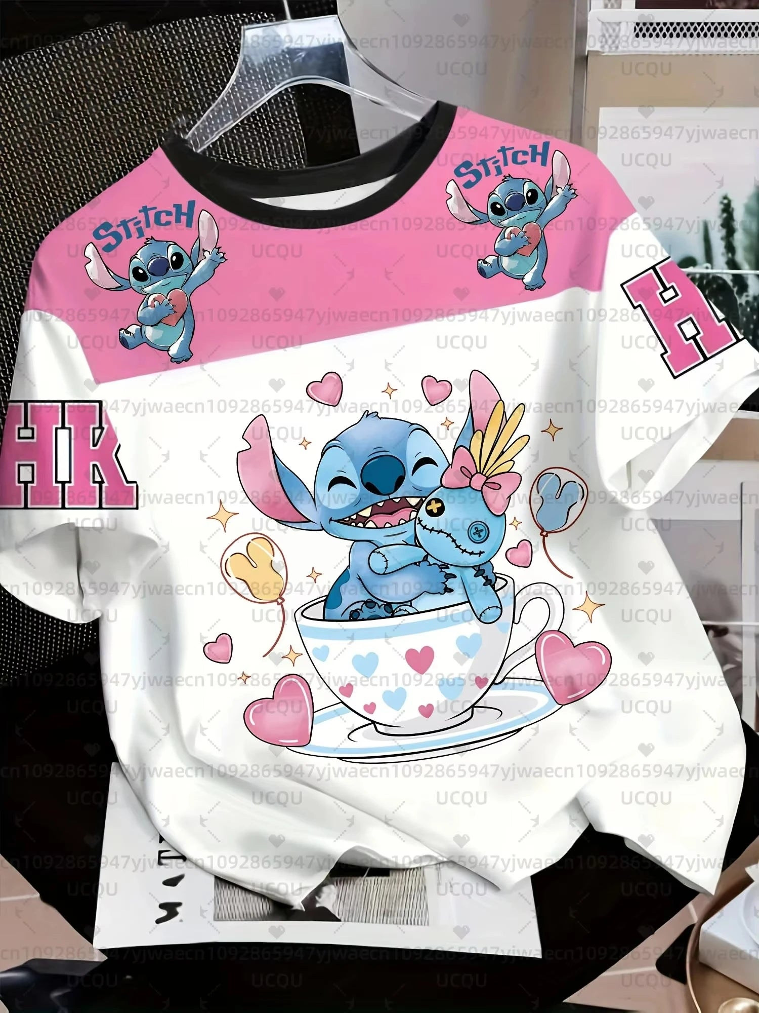 2026 Summer Men's Women's Cartoon Stitch 3D Print Short Sleeve T-Shirts Breathable Quick-drying Couple Casual T-shirt Tops