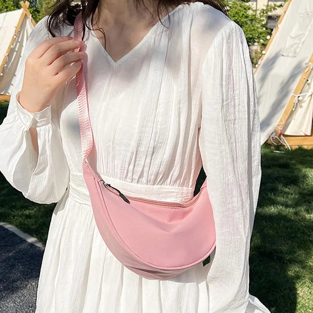 Trendy Women Casual Nylon Crossbody Bag Dumpling Bag Shoulder Bag Large Dumpling Purse Casual Women's Crossbody Bags