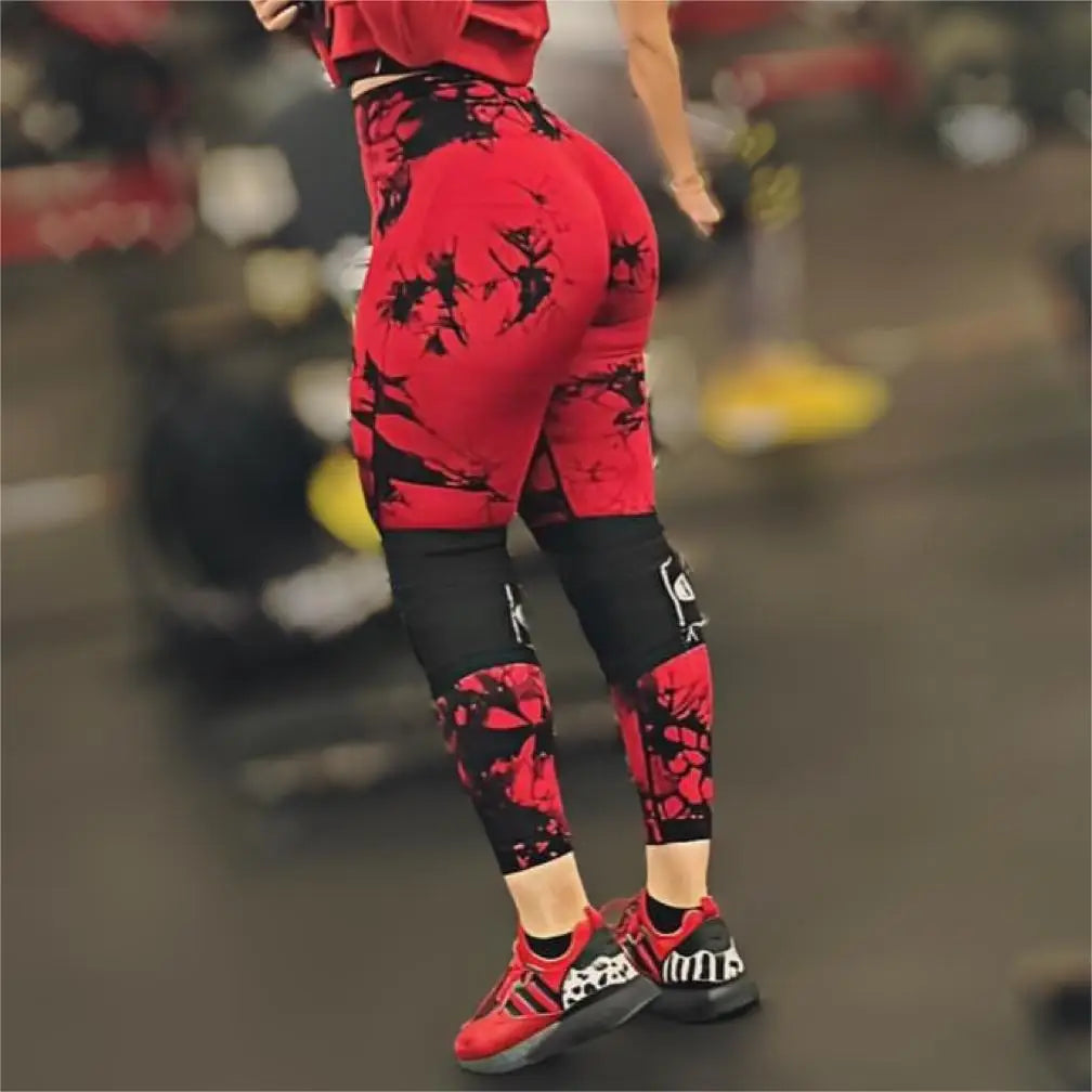 Women Tie Dye Seamless Leggings Push Up Sports Fitness Scrunch Yoga Running Pants Butt Lifting Elastic Tights Leggins Nylon
