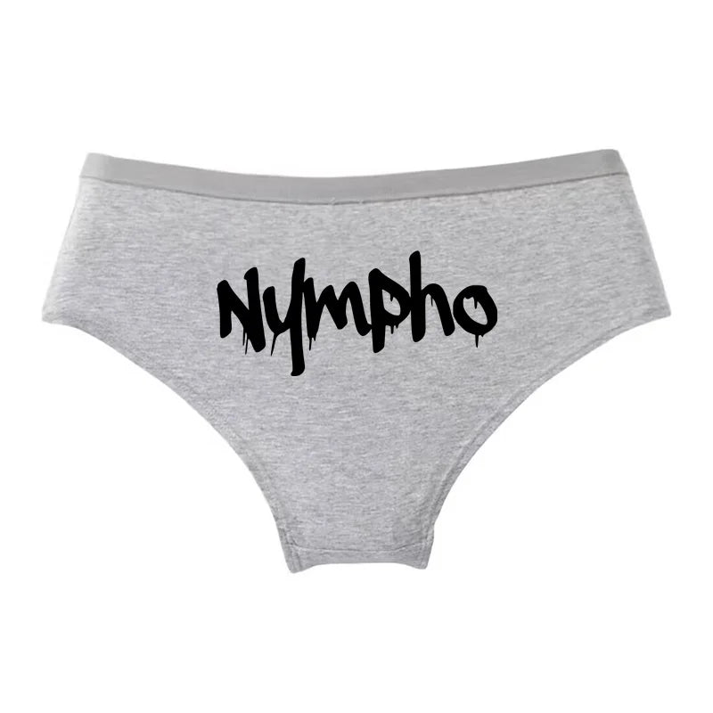 NYMPHO Gold Letter Print Underwear Cute Girl Briefs Female Soft Cotton Panties Sexy Lingeries For Women Ladies Underpants