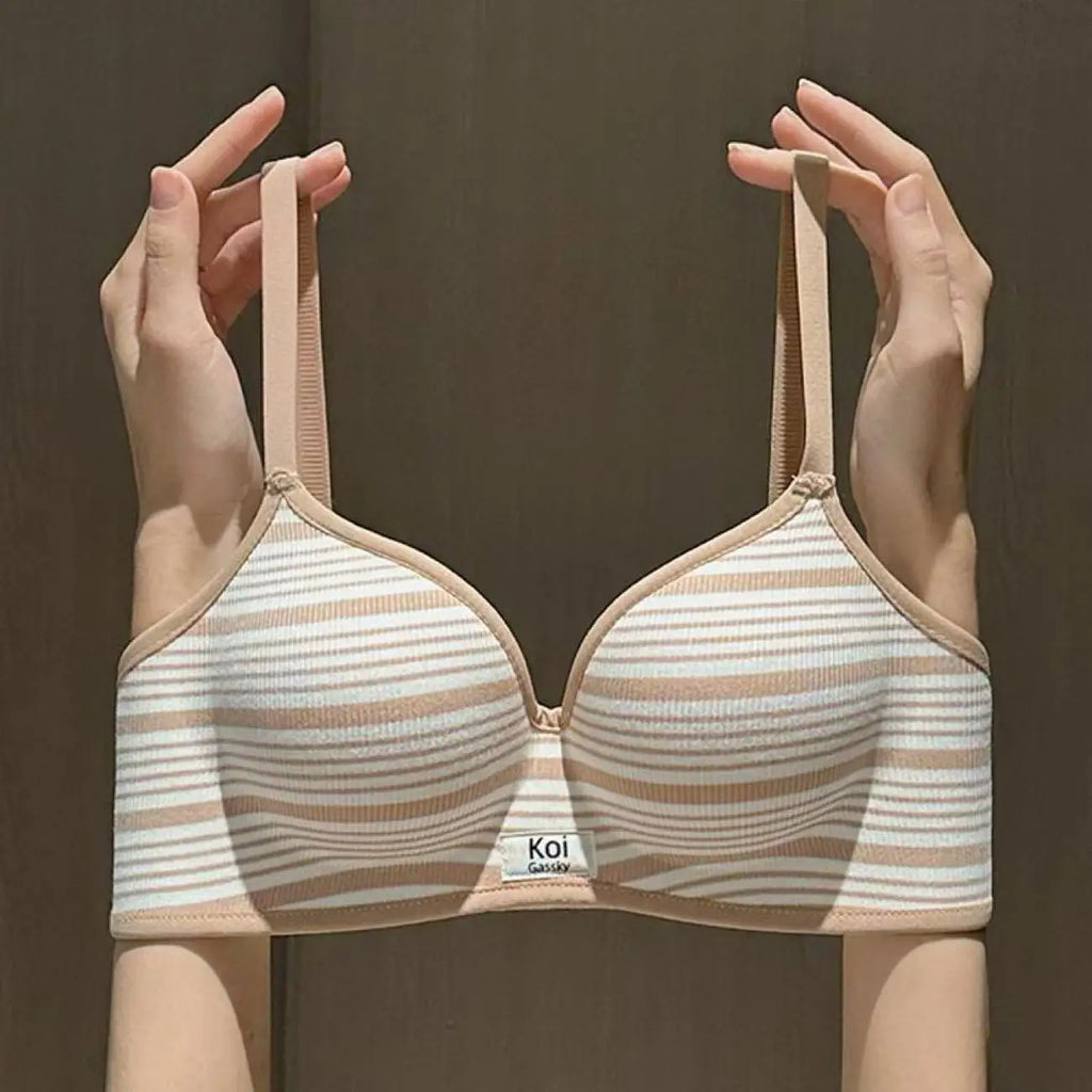 Striped Sexy Gathering, Large Thickened Cup, No Empty Cup, No Mark, No Steel Ring, Lingerie for Women