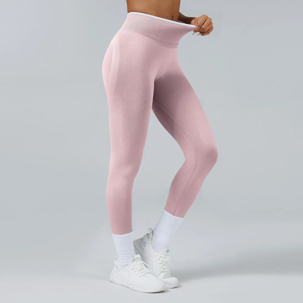 Women Elastic Waist Yoga Pants Seamless Push Up Leggings Sport Fitness Running Gym Quick Dry
