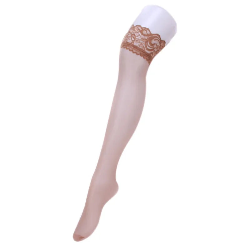 1Pair Women's Sexy Stocking Sheer Lace Thigh High Stockings Nets For Women Female Stockings Pink Purple Skin Red