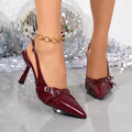 Woman Pumps Large Size Fashion Pointed Toe Shallow Buckle Strap Heels Sandals Sexy Slingbacks Leopard Stiletto High Heels Heels
