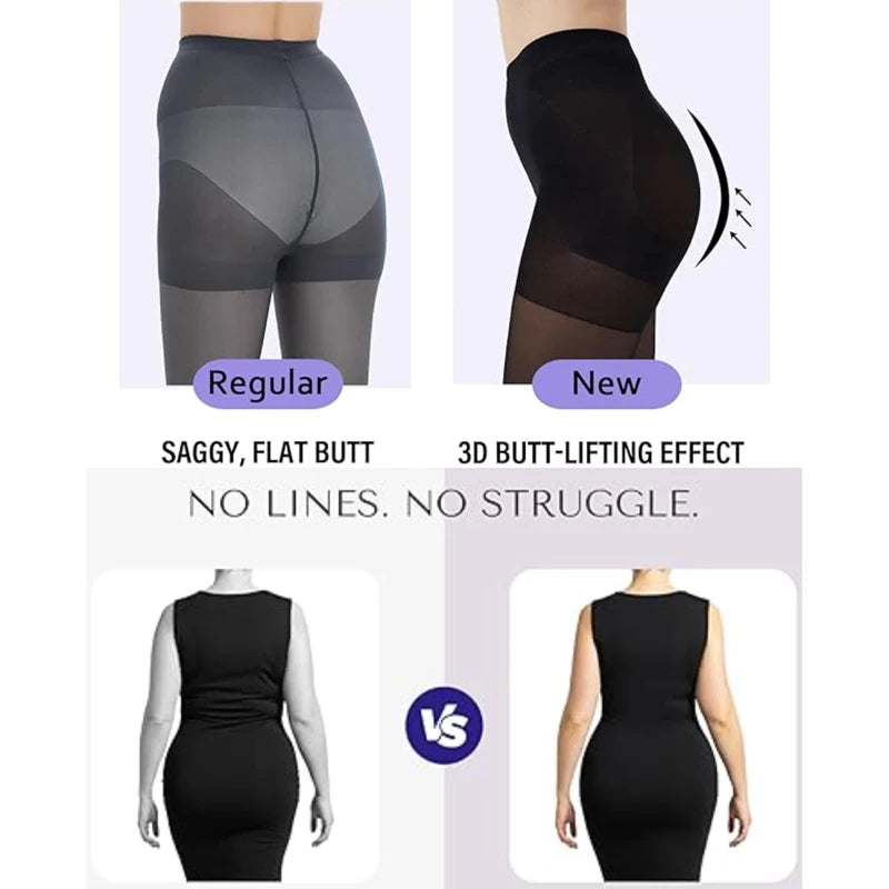 Dimmkof Shaping Pantyhose 40D Sheer Compression Pantyhose Women's Shaping Tights High Waist Control Shaper Stockings Shape Nylon