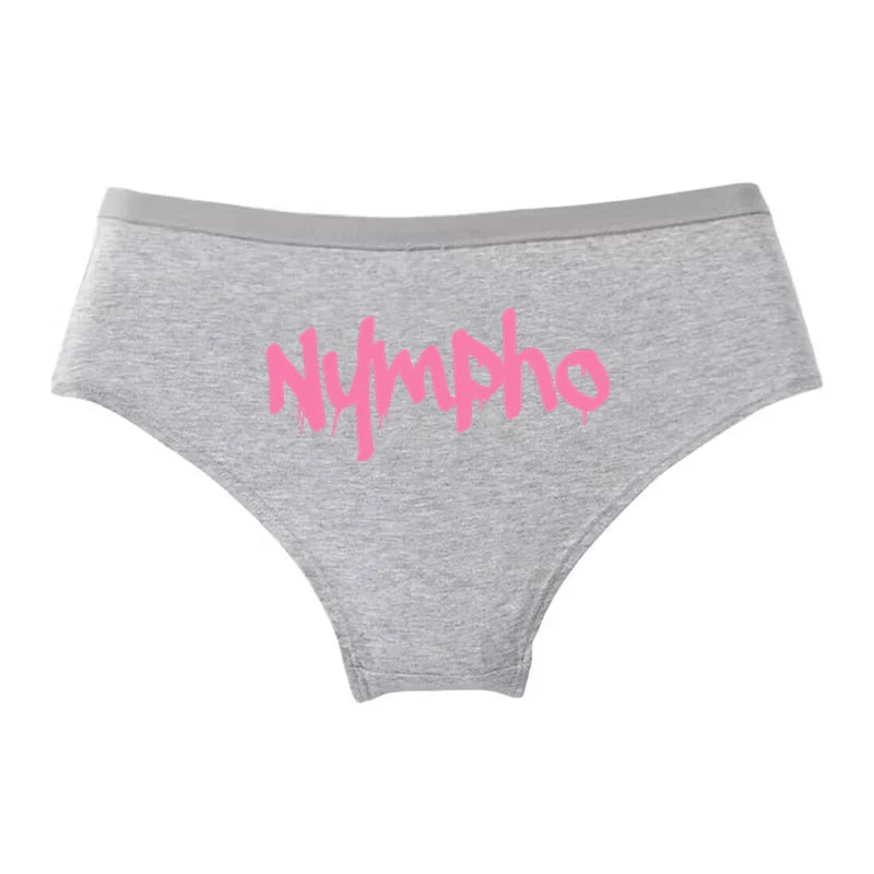 NYMPHO Gold Letter Print Underwear Cute Girl Briefs Female Soft Cotton Panties Sexy Lingeries For Women Ladies Underpants