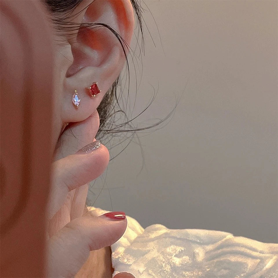 ZAKOL Marquise Cubic Zircon Stud Earring for Women Girls Ladies Fashion Silver Gold Color Daily Ear Accessories