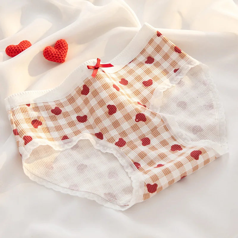 5Pcs/Lot Women's Underwear Cotton Panties Sexy Pantys for Female Intimates Underpants Breathable Briefs Girls Mid-Rise Shorts