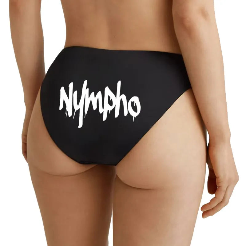 NYMPHO Gold Letter Print Underwear Cute Girl Briefs Female Soft Cotton Panties Sexy Lingeries For Women Ladies Underpants