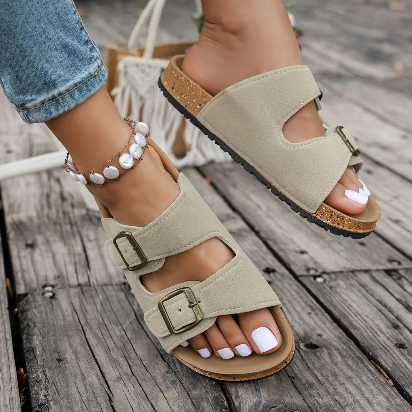 Women Slippers Platform Slides Women Summer  Slippers Classic Soft Sandals Support Adjustable Breathable Buckle Sandals