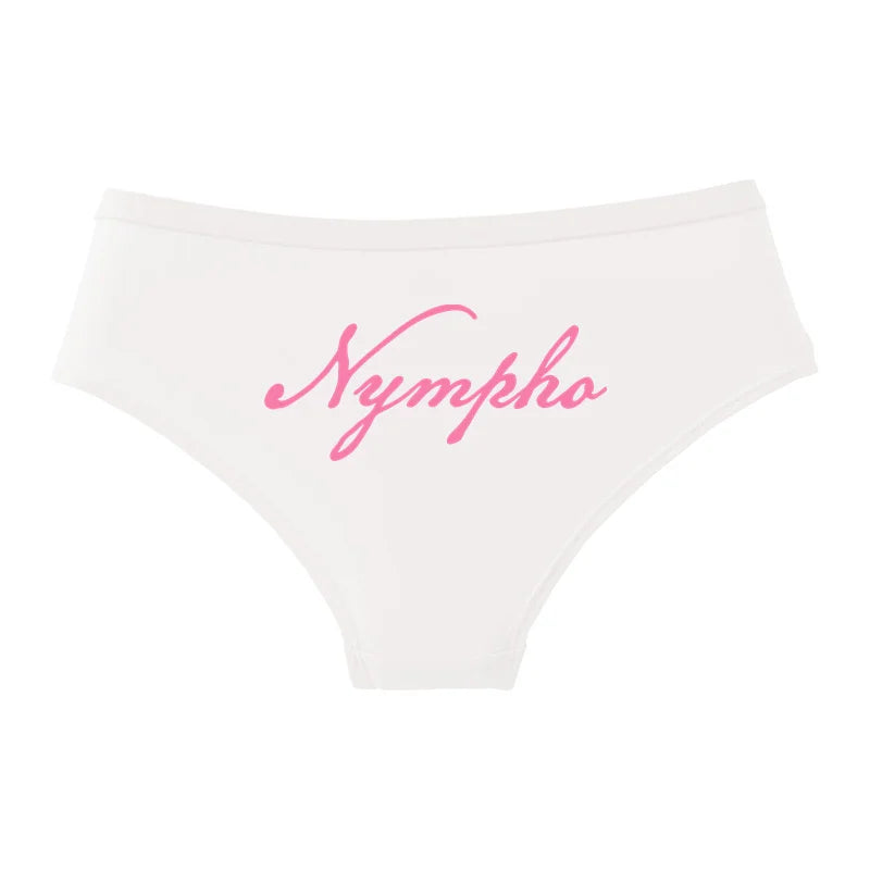 NYMPHO Gold Letter Print Underwear Cute Girl Briefs Female Soft Cotton Panties Sexy Lingeries For Women Ladies Underpants