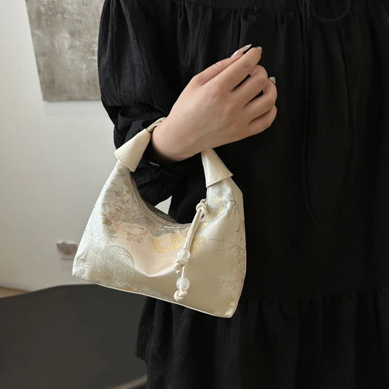 New Chinese Style Fine Embroidery Ladies Handbags Summer Fashion Shoulder Bag Crossbody Daily Party Tote Handbag For Women