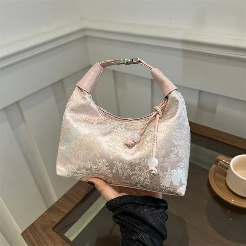 New Chinese Style Fine Embroidery Ladies Handbags Summer Fashion Shoulder Bag Crossbody Daily Party Tote Handbag For Women