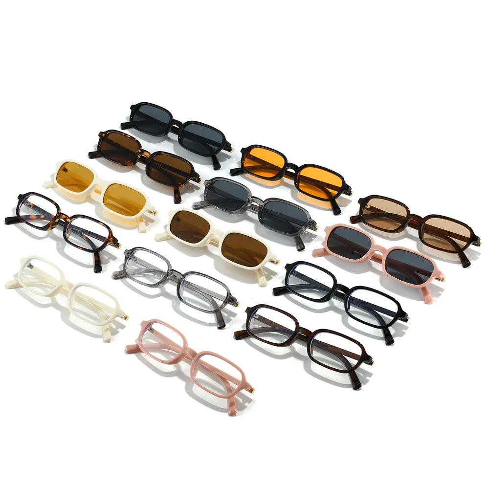 KLASSNUM Vintage Sunglasses Men Women 2026 Trendy Eyewear Rectangle Sun Glasses Anti UV400 Shades Eyepiece Small Square Glasses