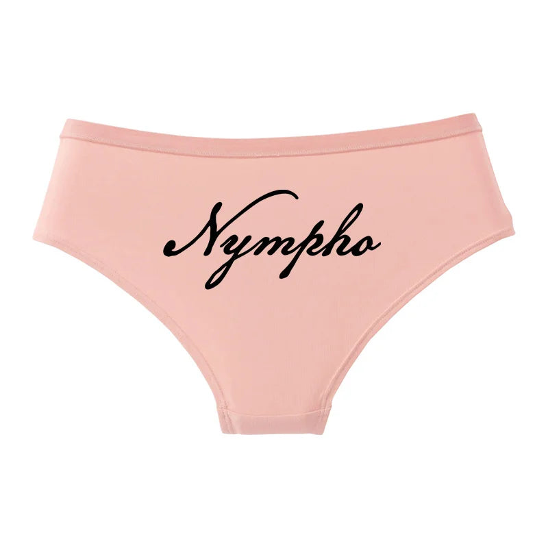NYMPHO Gold Letter Print Underwear Cute Girl Briefs Female Soft Cotton Panties Sexy Lingeries For Women Ladies Underpants