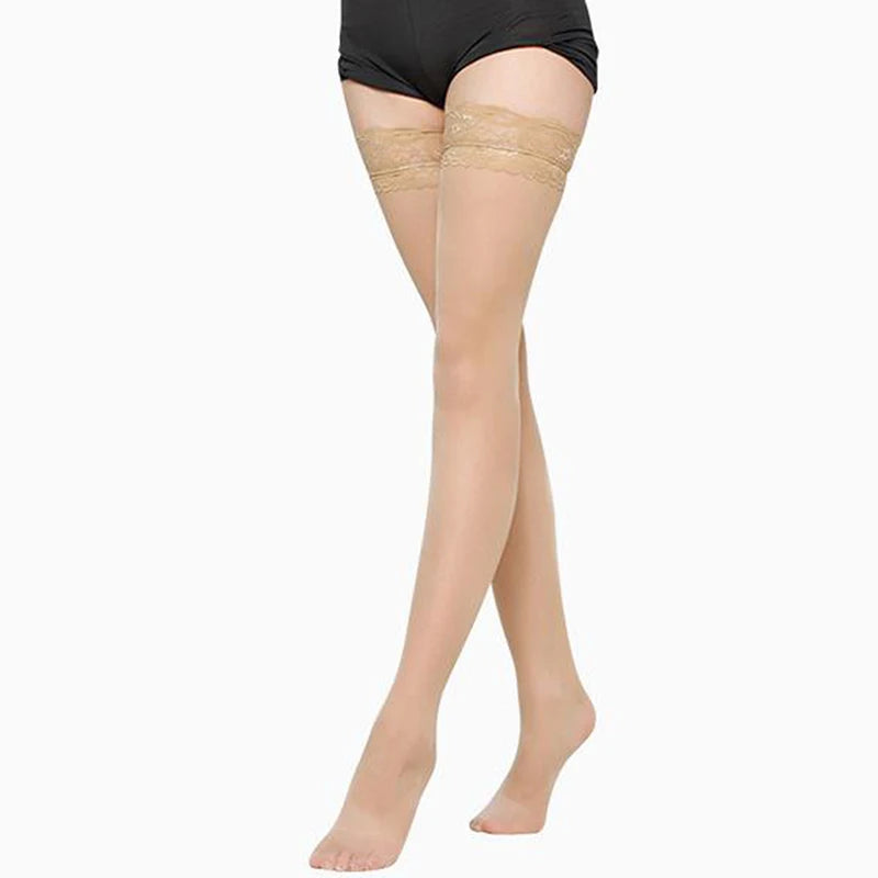 1Pair Women's Sexy Stocking Sheer Lace Thigh High Stockings Nets For Women Female Stockings Pink Purple Skin Red