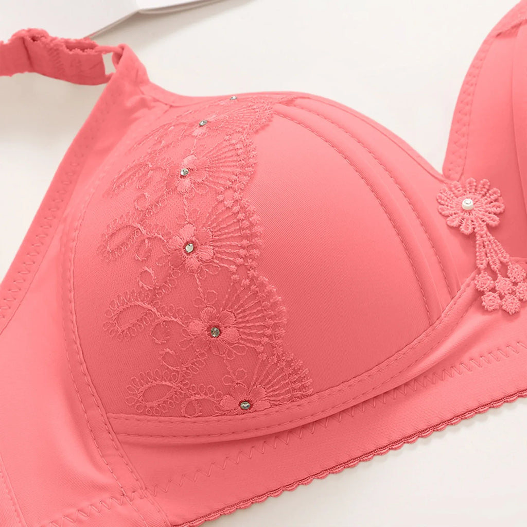 Women Bralette No Underwire Adjustable Shoulder Strap Breathable Push Up Middle-aged Ladies Wireless Bra Female Soft Underwere