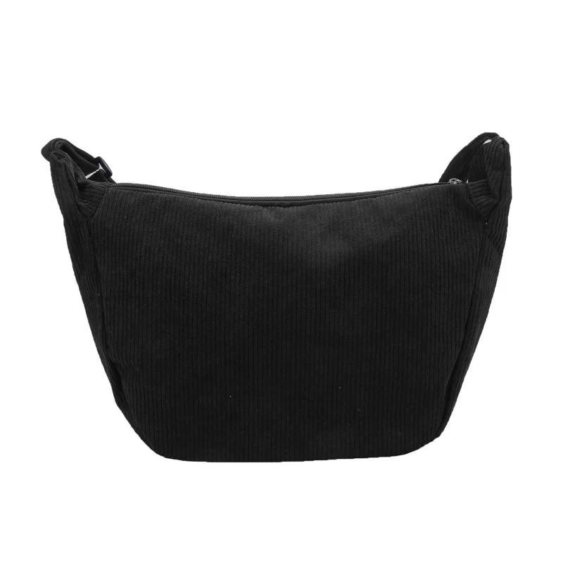 Corduroy Lazy Wind Everything Japanese Literary Single Shoulder Crossbody Student Casual Korean Female Simple Dumpling Bag